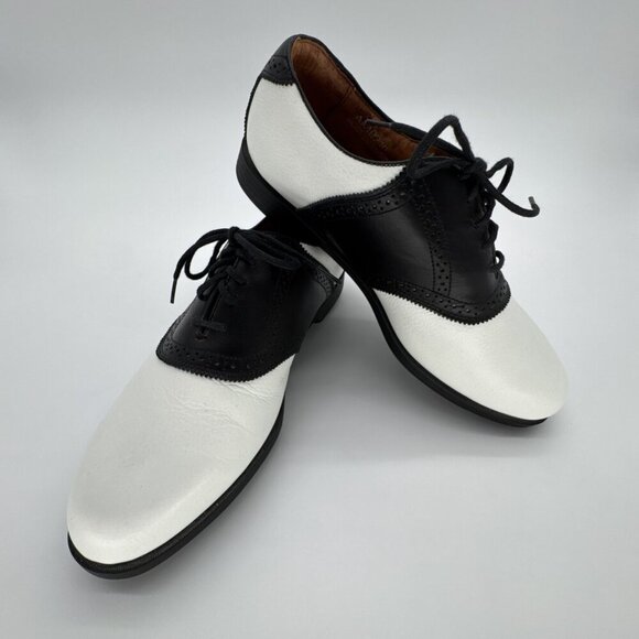 Ashworth Golf Shoe Men’s 10M Black & White Genuine Leather - Picture 1 of 10